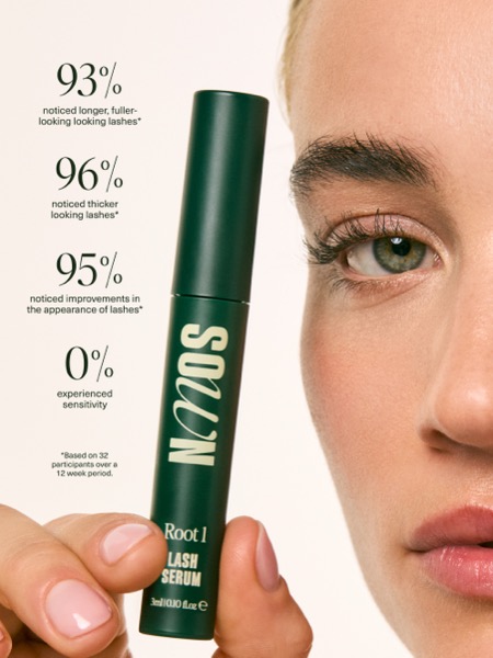 SOWN Root 1 lash growth timeline at weeks 4, 8, 12, and 16